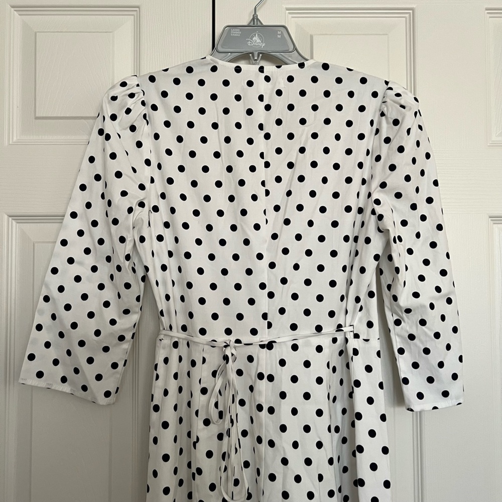NEW Reformation Hilltop Midi Wrap Dress w/ Sleeves Polka Dot Malta Size S - Picture 14 of 14